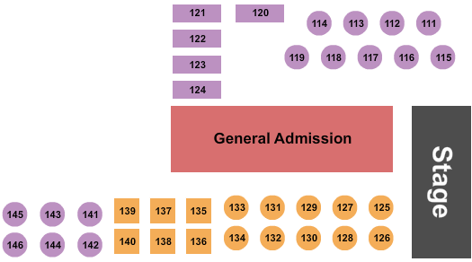 J.D. Legends GA/Tables 3 Seating Chart