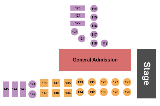 Detailed Seating Chart for J.D. Legends - Seating Capacity of 0