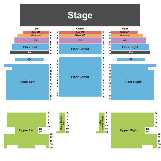 J. Everett Collins Center for the Performing Arts Endstage Seating Chart
