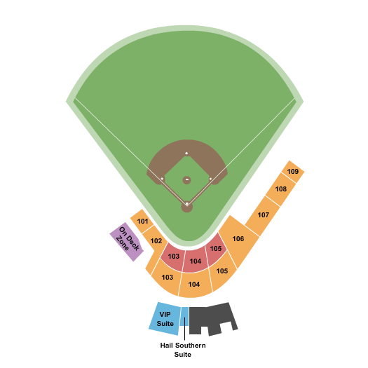 J.I. Clements Stadium Baseball Seating Chart