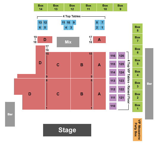 Ozark Music Hall Endstage - Reserved Seating Chart