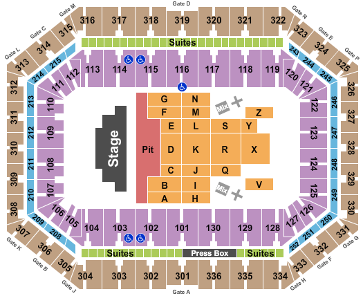 JMA Wireless Dome Red Hot Chili Peppers Seating Chart