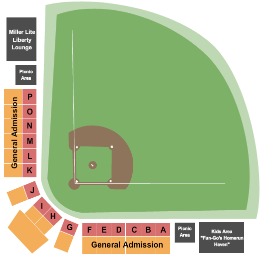 J.P. Riddle Stadium Baseball Seating Chart