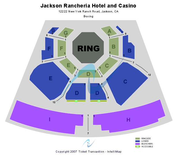 Jackson Rancheria Hotel & Casino Boxing Seating Chart