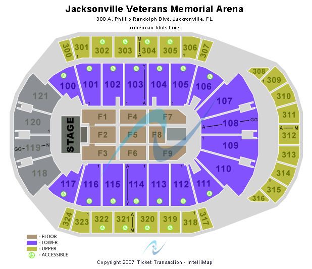 VyStar Veterans Memorial Arena American Idols Seating Chart