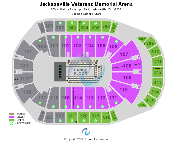 VyStar Veterans Memorial Arena Dancing With The Stars Seating Chart