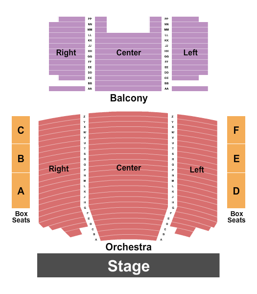 J.W. Seabrook Auditorium End Stage Seating Chart