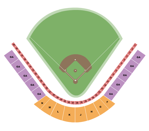 J.L. Johnson Stadium Baseball Seating Chart