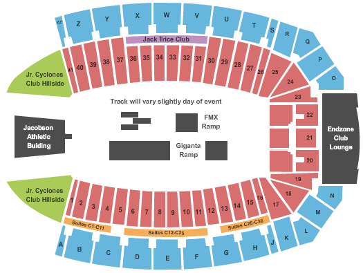 Jack Trice Stadium Nitro Circus Seating Chart