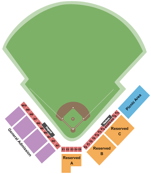 Radiology Associates Field At Jackie Robinson Ballpark TESTER Seating Chart