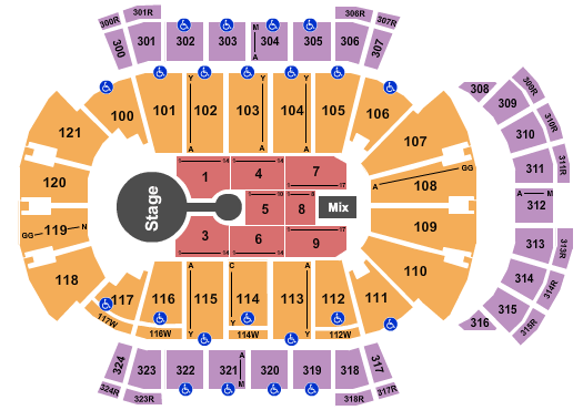 VyStar Veterans Memorial Arena Blake Shelton Seating Chart