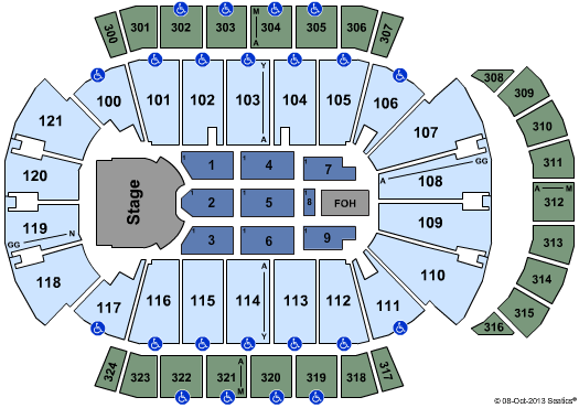 VyStar Veterans Memorial Arena Cher Seating Chart