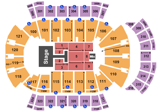 VyStar Veterans Memorial Arena For King and Country Seating Chart