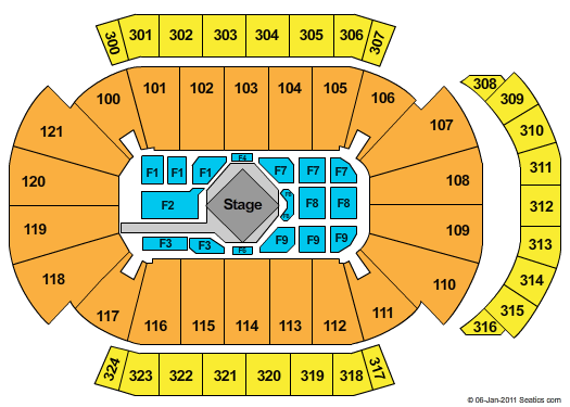 VyStar Veterans Memorial Arena George Strait - center stage Seating Chart