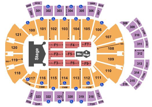 VyStar Veterans Memorial Arena KISS Seating Chart