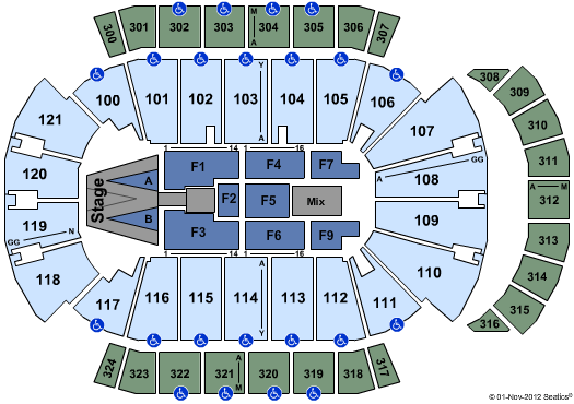 VyStar Veterans Memorial Arena Maroon 5 Seating Chart