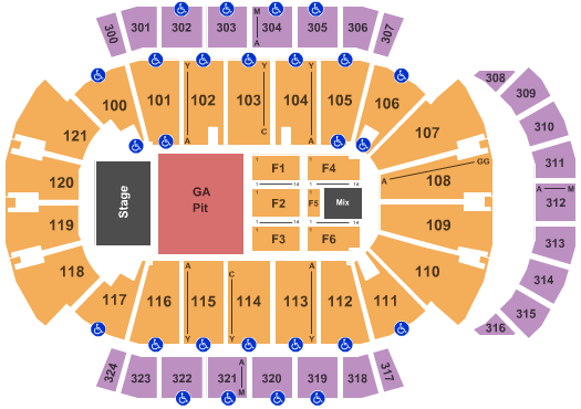 VyStar Veterans Memorial Arena Pear lJam Seating Chart