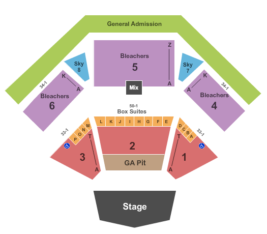 Jacobs Pavilion End Stage Small Pit Seating Chart