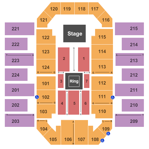 James Brown Arena WWE Seating Chart