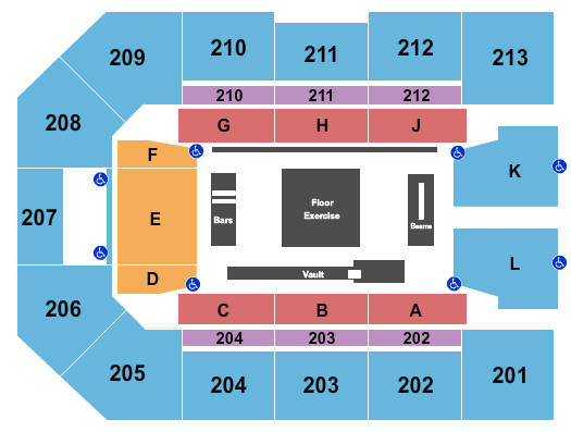 James T. Valvano Arena at Reynolds Coliseum Gymnastics Seating Chart