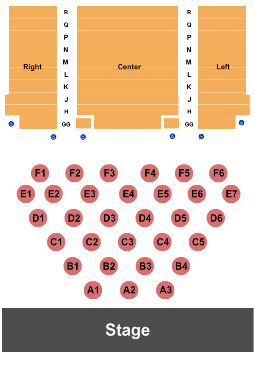 Scherr Forum Theatre At Bank of America Performing Arts Center End Stage Tables Seating Chart