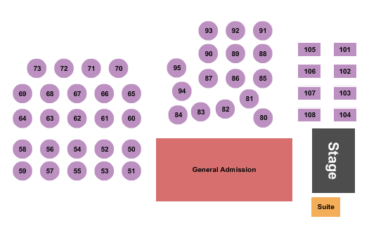 J.D. Legends GA/Tables 4 Seating Chart