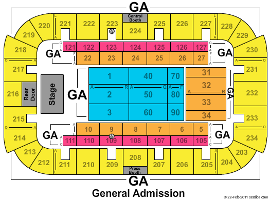Jenkins Arena - RP Funding Center Endstage GA Seating Chart