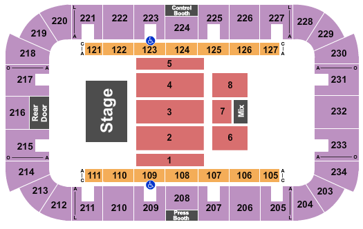 Jenkins Arena - RP Funding Center Endstage 2 Seating Chart