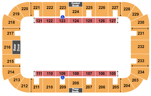 Jenkins Arena - RP Funding Center Open Floor Seating Chart