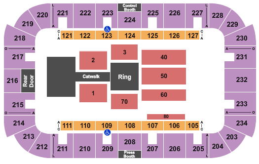 Jenkins Arena - RP Funding Center WWE Seating Chart