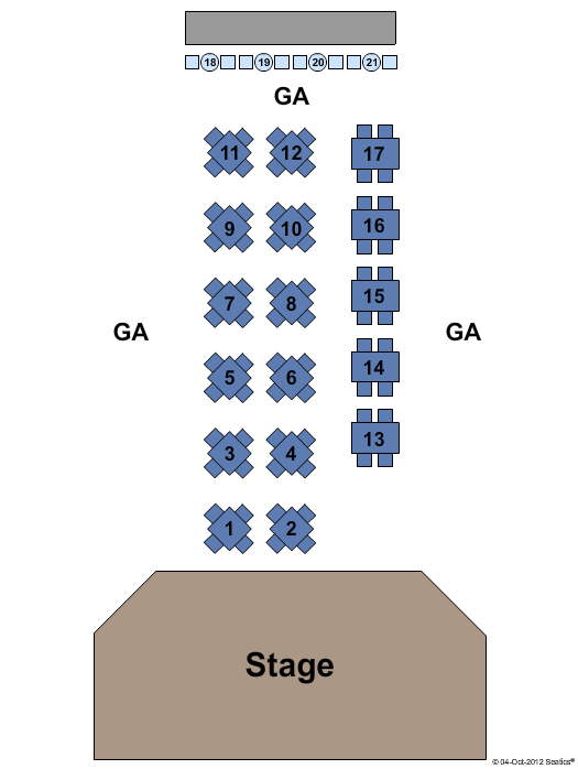 Jergel's Rhythm Grille Standard Seating Chart