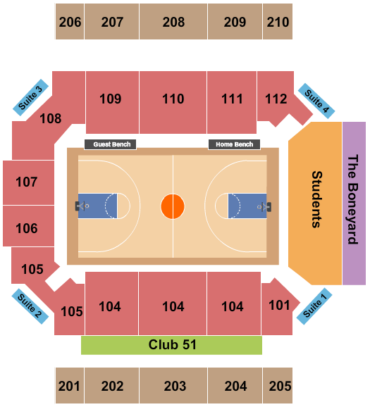 Jerry Richardson Indoor Stadium Basketball Seating Chart