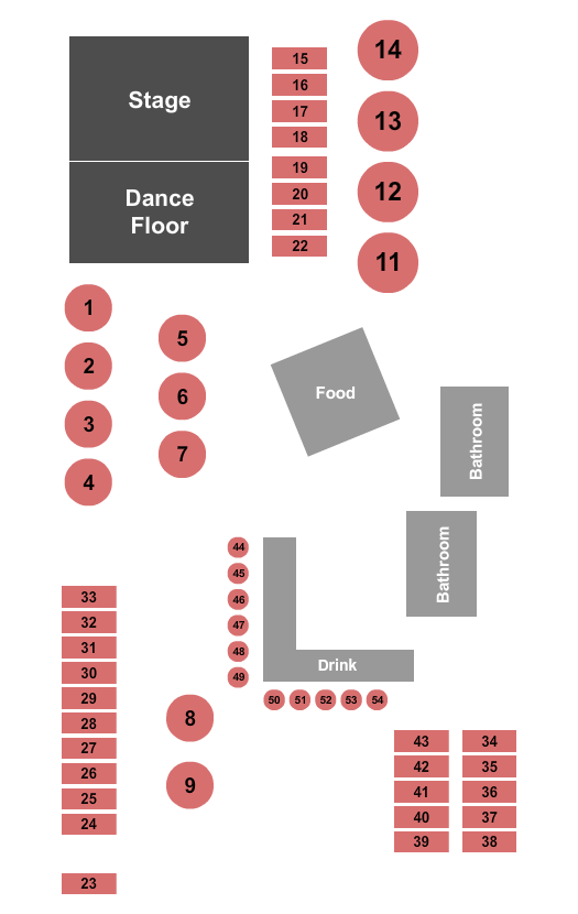Jilly's Music Room Endstage Seating Chart
