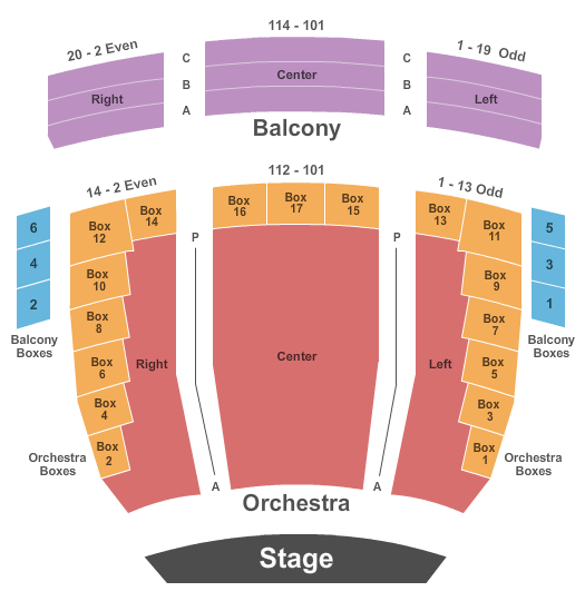 Joan C. Edwards Performing Arts Center End Stage Seating Chart