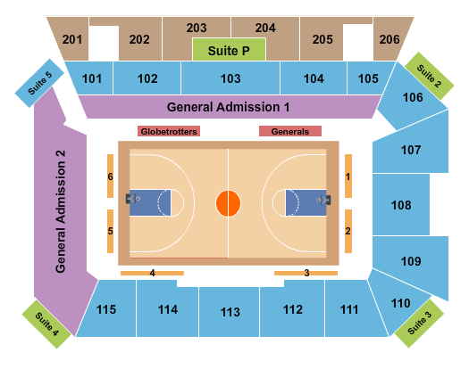 Joan Perry Brock Center Harlem Globetrotters Seating Chart
