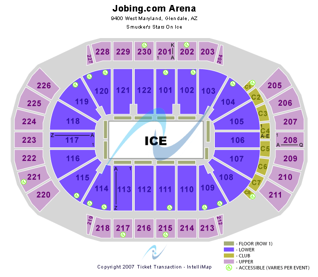 Desert Diamond Arena Standard Seating Chart