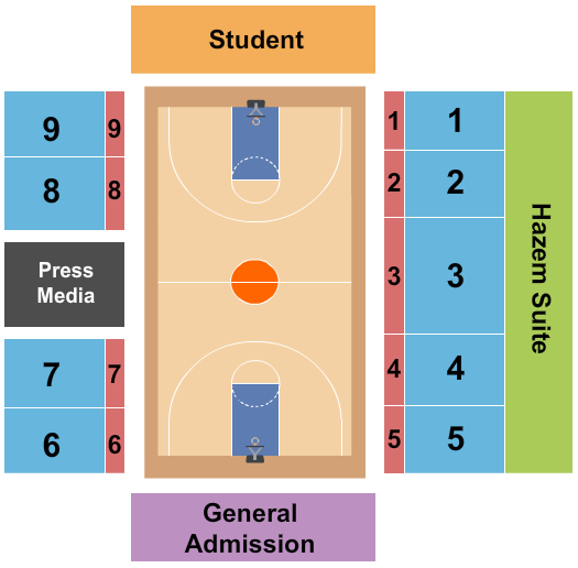 John A. Daskalakis Athletic Center Basketball - Womens Seating Chart