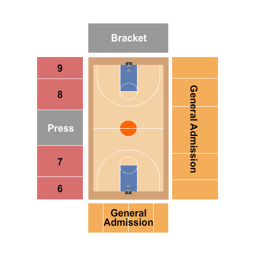 John A. Daskalakis Athletic Center Basketball GA Seating Chart