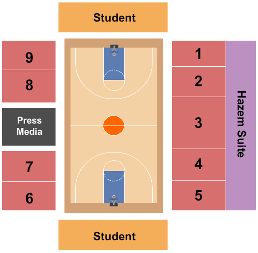 John A. Daskalakis Athletic Center Basketball Seating Chart