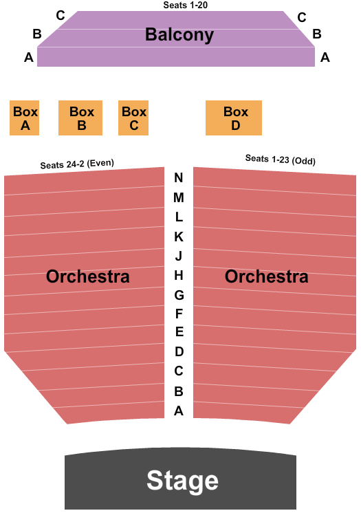John Drew Theater - Guild Hall End Stage Seating Chart