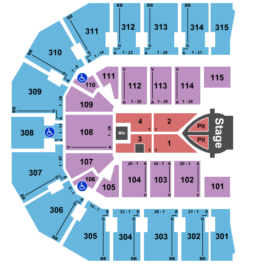 John Paul Jones Arena Pink Seating Chart