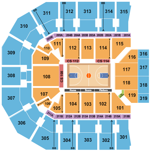 John Paul Jones Arena Basketball 2 Seating Chart