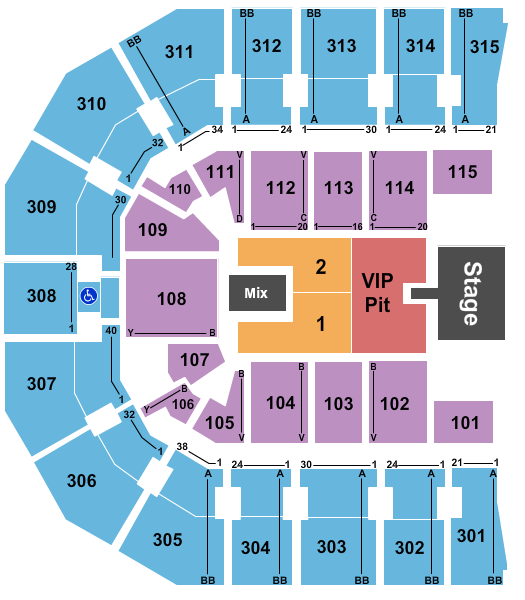 John Paul Jones Arena Cody Johnson Seating Chart