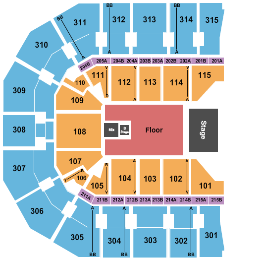 John Paul Jones Arena Endstage Floor Seating Chart