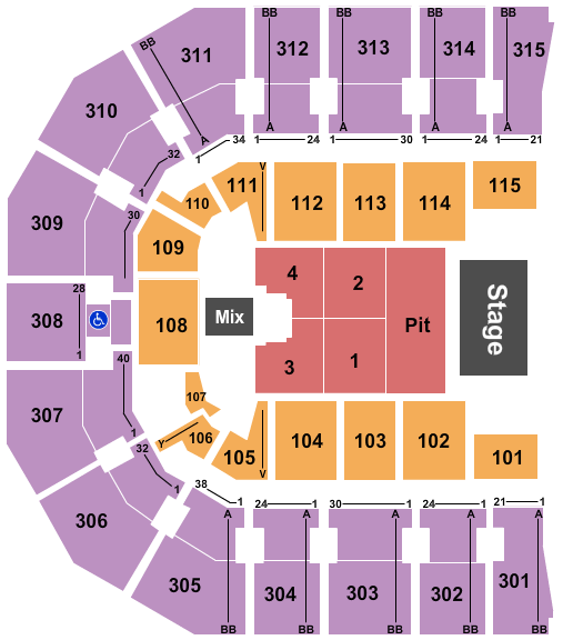 John Paul Jones Arena Endstage GA Pit Seating Chart
