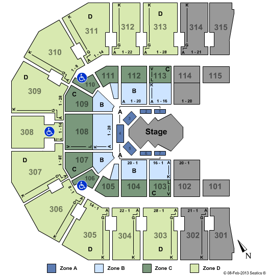 John Paul Jones Arena Quidam - Zone Seating Chart