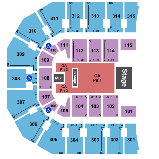 John Paul Jones Arena Thomas Rhett Seating Chart