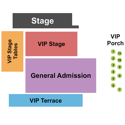 John T. Floore Country Store GA/VIP/Tables Seating Chart