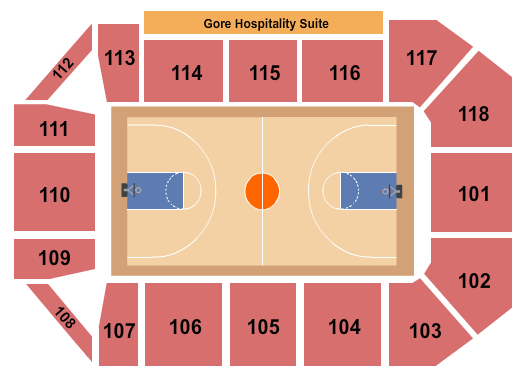 John W. Pope Convocation Center Basketball Seating Chart