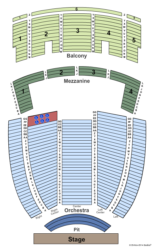 Johnny Mercer Theatre EndstagePit Seating Chart